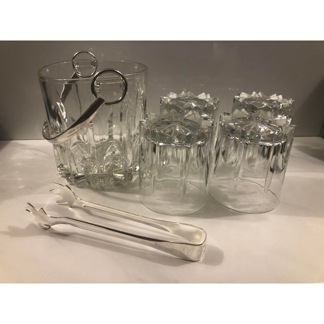 1980s Italian Cut Crystal Silver Barware Set (7 Pc) For Sale - Image 6 of 11