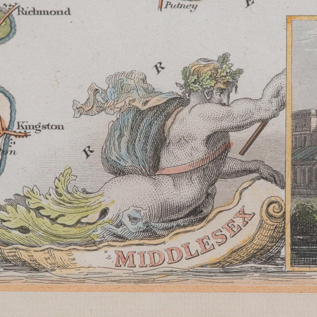 Mid 19th Century 1860's Antique County Map For Sale - Image 5 of 12