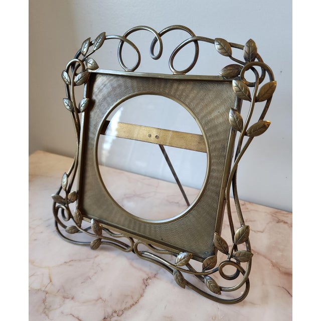 Art Nouveau Brass Leaf Picture Frame For Sale - Image 4 of 15