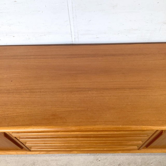 Wood Bernhard Pedersen & Søn Danish Teak Tambour Door Credenza For Sale - Image 7 of 17