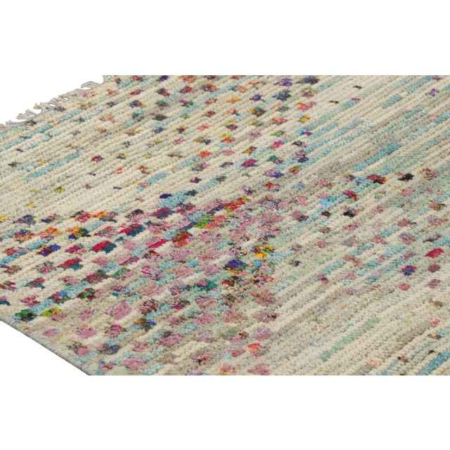 Rug & Kilim’s Modern Rug in Blue and Red Geometric Patterns For Sale In New York - Image 6 of 7