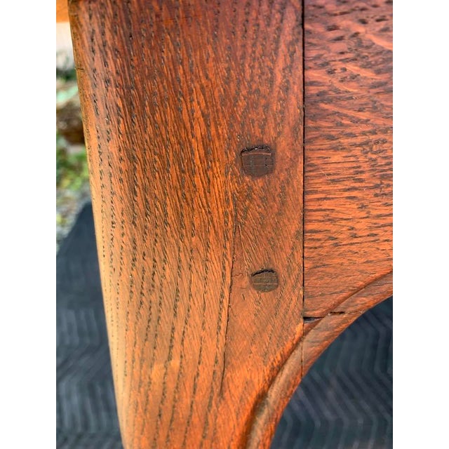 Wood 1920s French Provincial Oak Parquet Draw Leaf Dining Table For Sale - Image 7 of 11