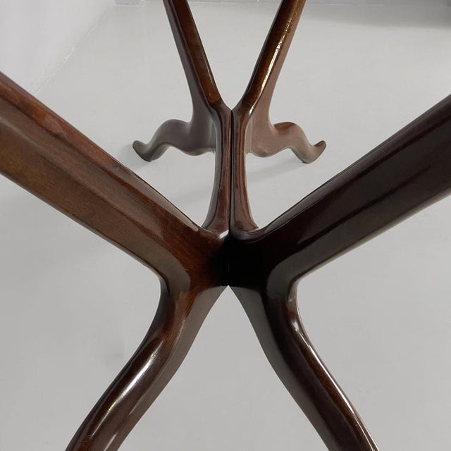 Mid-Century Modern Italian Oval Wooden and Glass Table, 1950s For Sale - Image 15 of 18