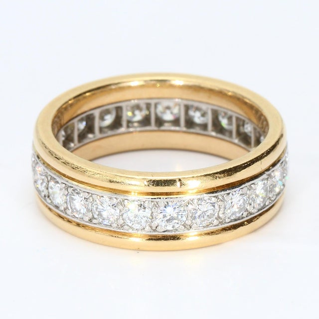 18k Yellow Gold "Oscar Heyman" Ring With Brilliant Cut Diamonds Size 6 For Sale - Image 4 of 5