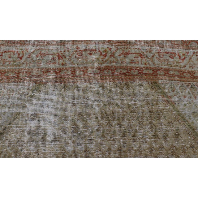 Antique Saraband Persian Rug With Small Paisley in Chartreuse Yellow Background For Sale - Image 9 of 12