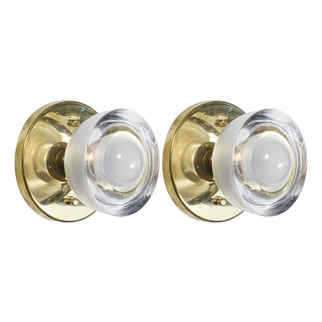 Pair of Modernist Murano glass sconces For Sale