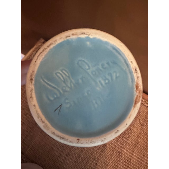 Ceramic Vintage Weller Art Pottery B-11 Lily of the Valley Blue 12" For Sale - Image 7 of 8