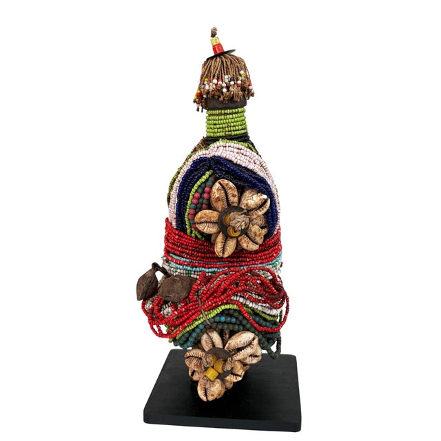Vintage African Fertility Doll Cameroon 10" H W/Wood Stand For Sale - Image 4 of 6