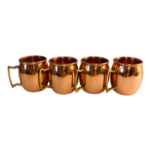 Vintage Miniature Copper Mugs Set/4