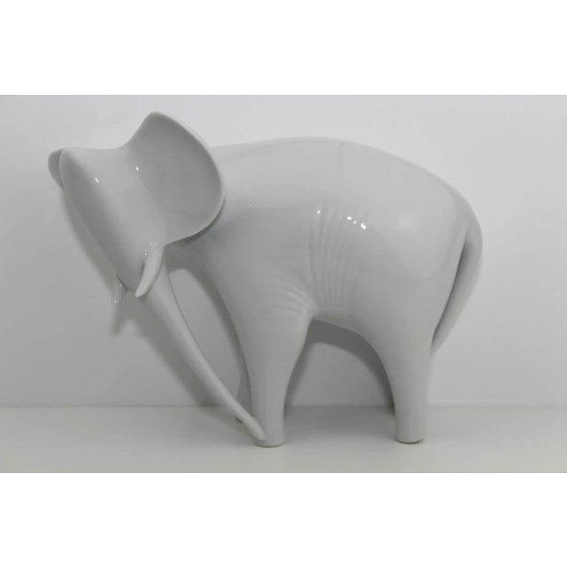 white porcelain elephant, Made in Czechsolovakia by Royal Dux porcelain goods in the 60s This piece has an attribution...
