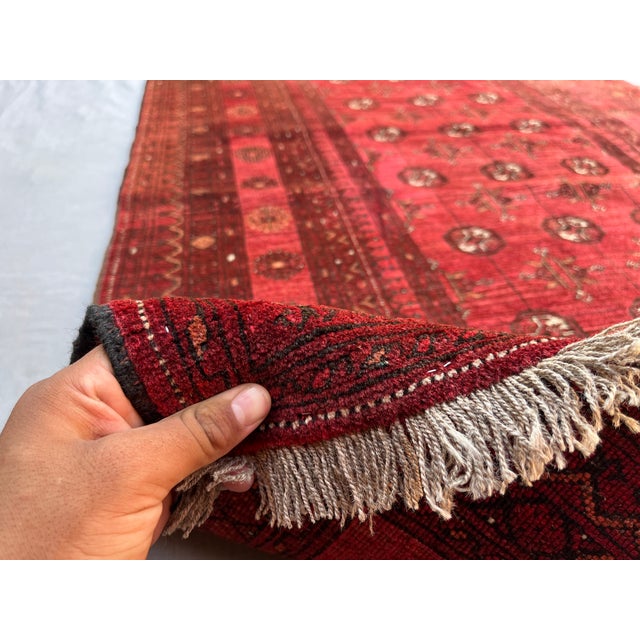 Vintage Afghan Ersari Turkmen Gul Rug, Rose Palette - 6'0" X 4'0" For Sale - Image 10 of 14