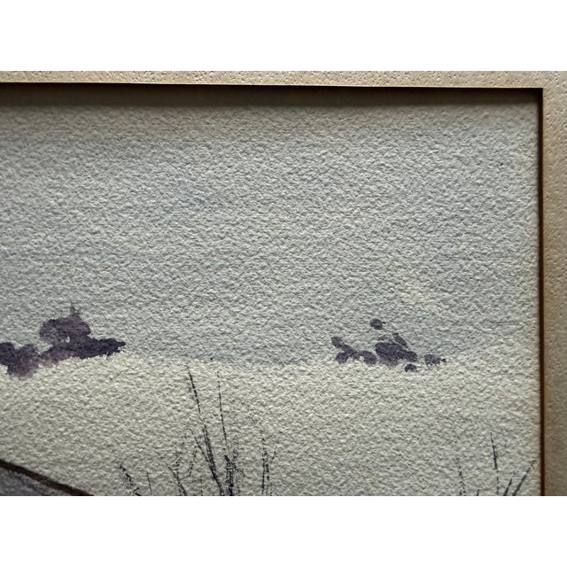 1940s 1940s Modern Impressionist Winter Landscape Painting Signed For Sale - Image 5 of 15