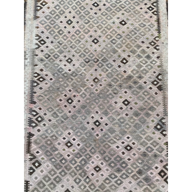 Chocolate Maimana Kilim Area Rug, Handwoven Wool, 8x15, Mushroom & Chocolate For Sale - Image 8 of 12