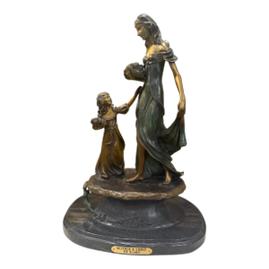 Mid 20th Century Mother and Child by Icart Bronze Statue