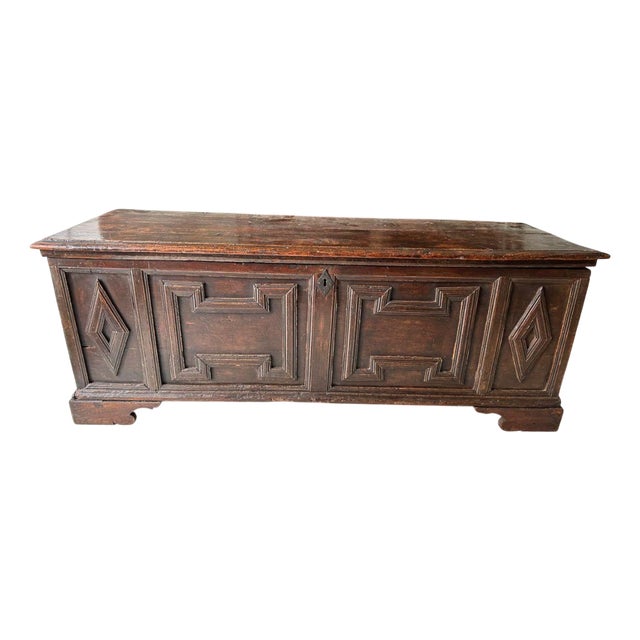 Umbrian Walnut Chest with Lozenge Patterns For Sale