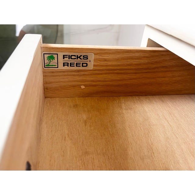 Wood Vintage Ficks Reed 60" Rattan Chest of Drawers For Sale - Image 7 of 12