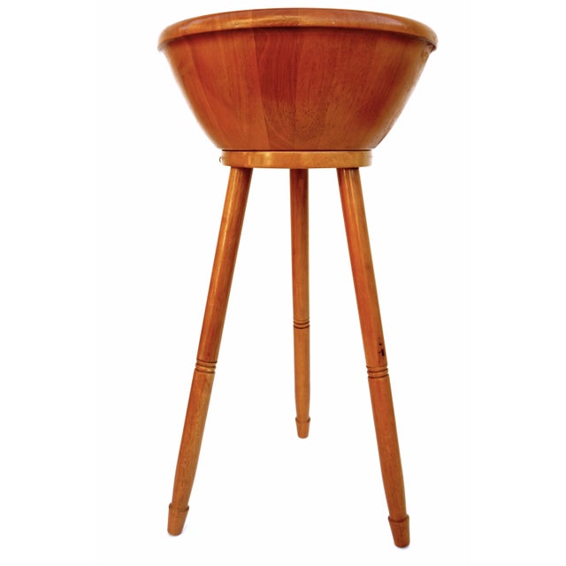 MidCentury Danish Modern Teak Freestanding Salad Bowl Stand & Utensils