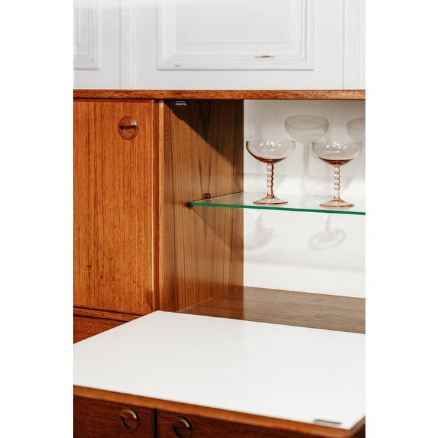Wood Scandinavian Teak Bar Cabinet with Integrated Secretary Desk, 1960s For Sale - Image 7 of 9