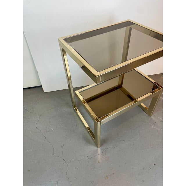 Metal G-Shaped Side Table by Belgochrom for Dewulf Selection, Belgium, 1980s For Sale - Image 7 of 13
