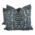 Tibetan Tiger Chenille in Blue/Black 22" Pillows-a Pair For Sale