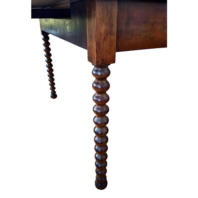 Early 19th Century Early 19th Century Traditional American Drop-Leaf Table With Bobbin-Turned Legs For Sale - Image 5 of 5