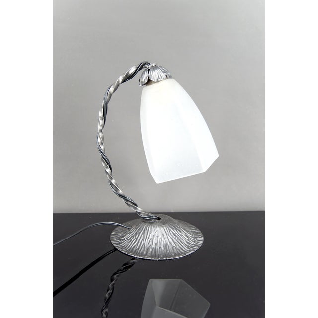 1930s Art Deco Wrought Iron Lamp, France, 1930s For Sale - Image 5 of 9
