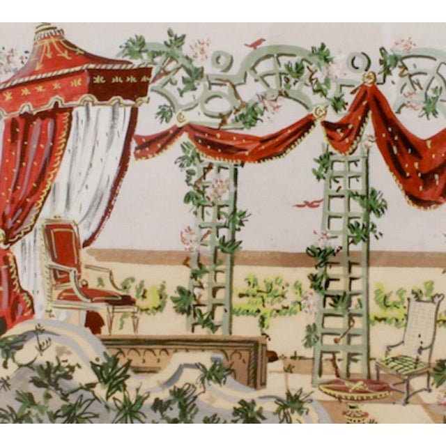 Parisian Penthouse Terrace 1948 Watercolour For Sale - Image 4 of 4