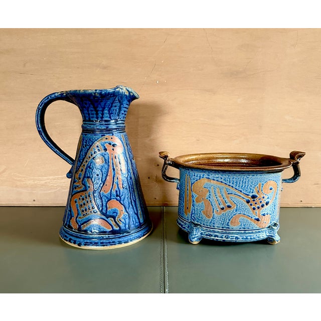 Ceramic Art Jug and Pot by Friedemann Henschel for Töpfergut Panschenhagen, Germany, 1990s, Set of 2 For Sale - Image 15 of 18