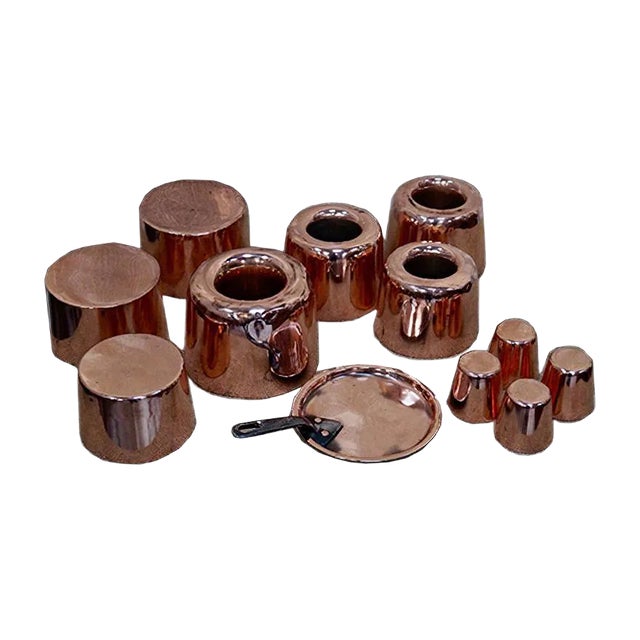 Antique Victorian Copper Jelly Moulds from W.S Jones Br, Downs Street London, Set of 12 For Sale