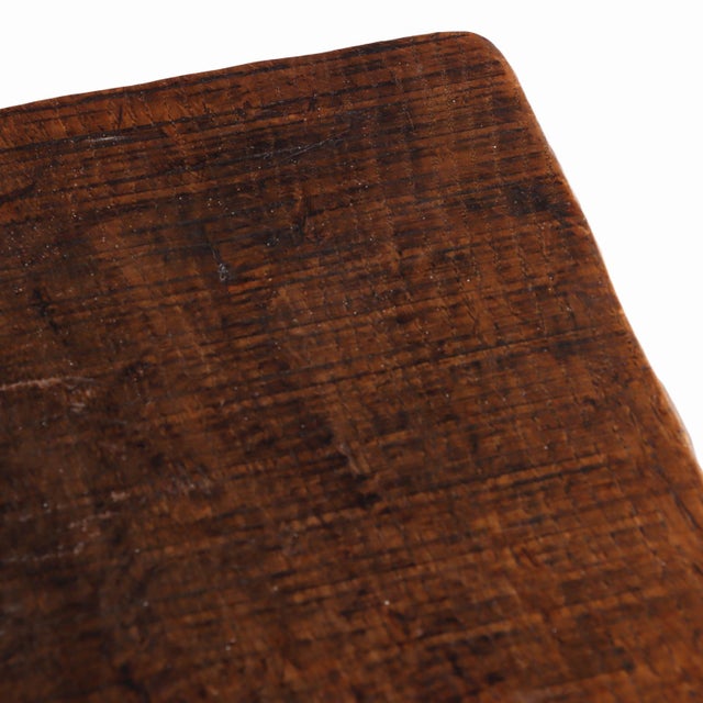 1970s A French Brutalist Style Elm and Iron Console / Occasional Table, C. 1950. For Sale - Image 5 of 6