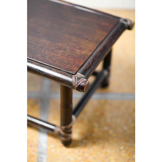 Dark Finish Wooden Tables by Lyda Levi - McGuire, 1970s, Set of 2 For Sale - Image 4 of 7