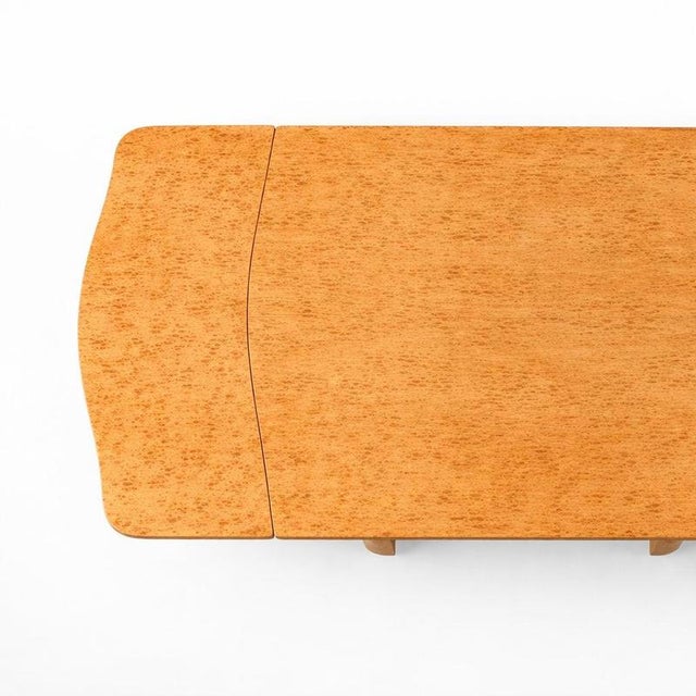 Wood Art Deco Birds Eye Maple Draw Leaf Extending Dining Table, 1930s For Sale - Image 7 of 11