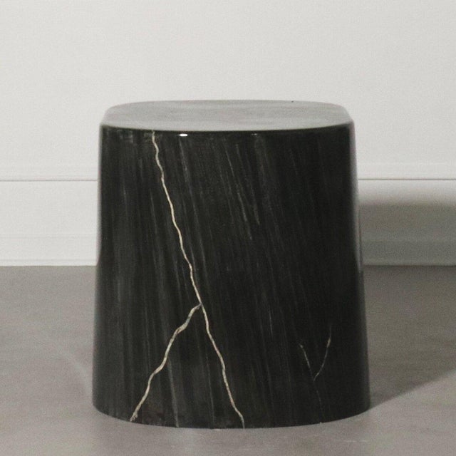 Stone Modern Lacquered Faux Marble Side Table - 1970's For Sale - Image 7 of 9