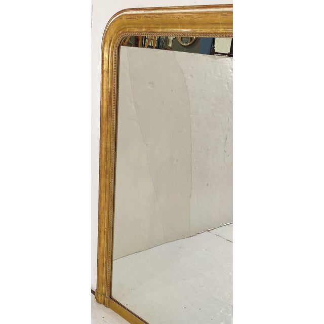 Gold Large Louis Philippe Arch Top Gilt Mirror (H 52 7/8 X W 39) For Sale - Image 8 of 11