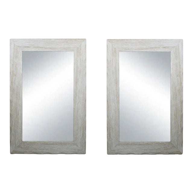 Pair of Limestone Mirrors For Sale