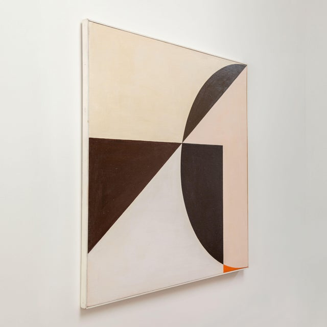 Graphic hardline painting by Tucson artist Martha Willis Breeden, oil on canvas, circa Tucson 1970's.