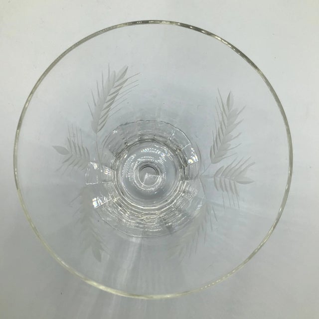 1930s Vintage Wheat Etched Crystal Cocktail Glasses - Set of 8 For Sale - Image 5 of 13