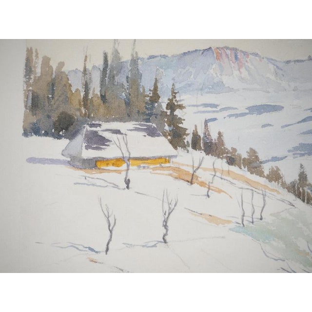 René Leverd, Switzerland, Chalet in Langnau, Watercolor For Sale - Image 8 of 11