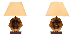 Large Ceramic Toetanchamon Table Lamps, 1970s, Set of 2