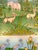 Turquoise Mid 20th Century Arturo Alcala Mexican Folk Art Painting – Landscape With Birds, Deer, Elephants, Toucans, & Wildlife For Sale - Image 8 of 15
