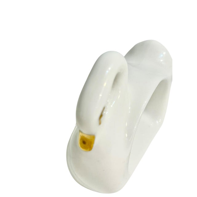 Vintage Mid Century Modern Ceramic Swan Napkin Ring Holders - Set of 5 For Sale - Image 6 of 11