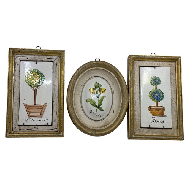 French Vintage French Style Topiary Framed Wall Art - A Set of 3 For Sale - Image 3 of 9