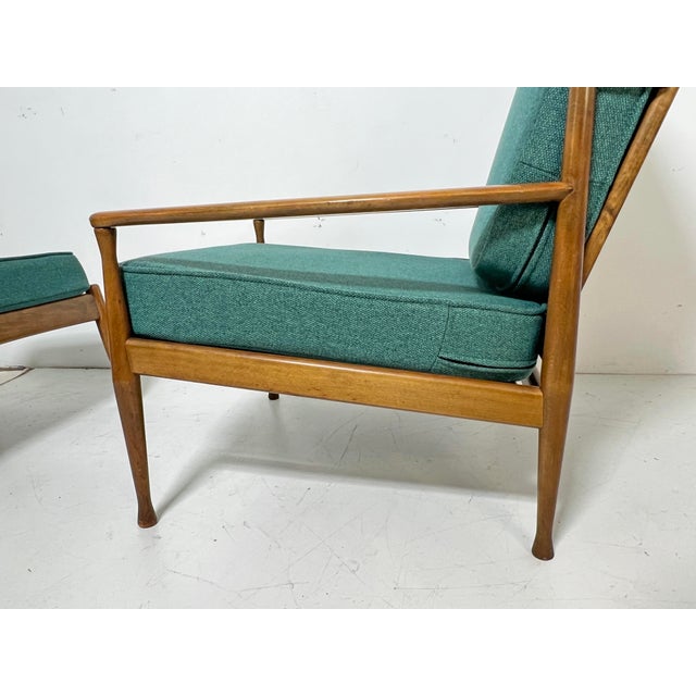 C. 1960s Danish Reclining Lounge Chair and Ottoman For Sale - Image 4 of 12