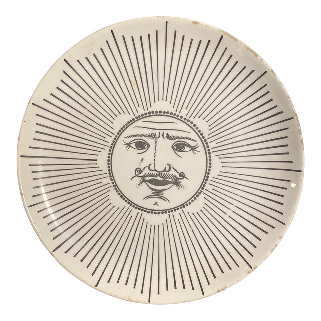 1960s Porcelain Plate "Soli E Lune" by Piero Fornasetti For Sale