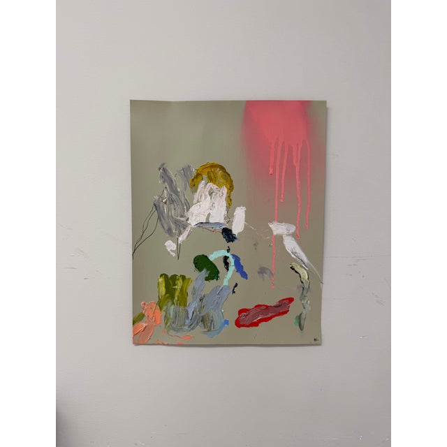 14 x 11 inches - mixed media on paper Acrylic, oil, oil stick, spray paint and graphite on paper Signed on front Signed,...