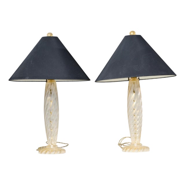 Mid 20th Century John Hutton for Donghia Ondoso Mid Century Murano Glass Lamp - Pair For Sale