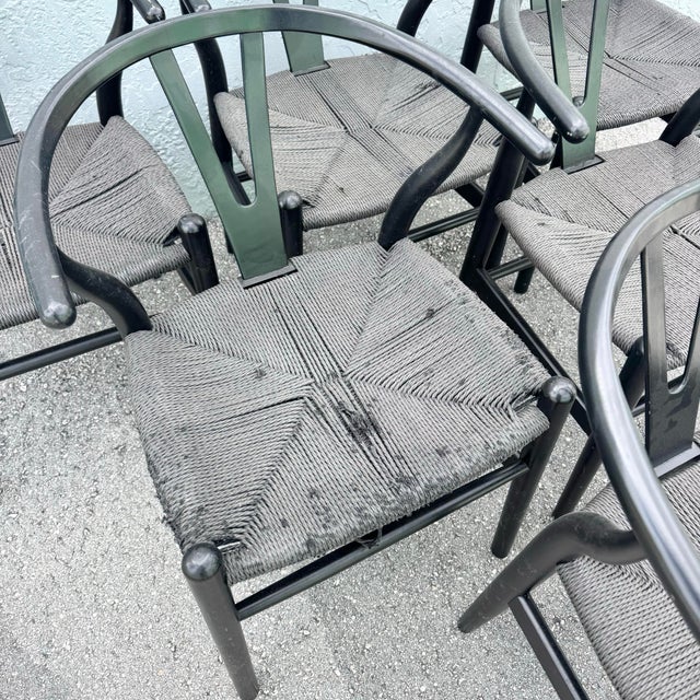 Vintage Weave Wishbone Dining Chairs - Set of 6 For Sale - Image 11 of 11