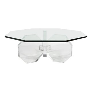 Lucite Octagonal Form Coffee Table For Sale