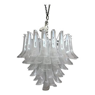 Contemporary Murano Style Glass Sella Chandelier with Kromo Metal Frame For Sale
