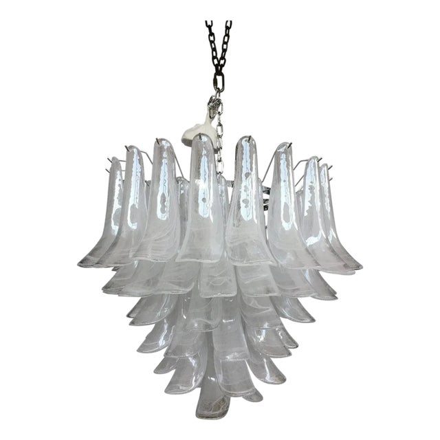 Contemporary Murano Style Glass Sella Chandelier with Kromo Metal Frame For Sale